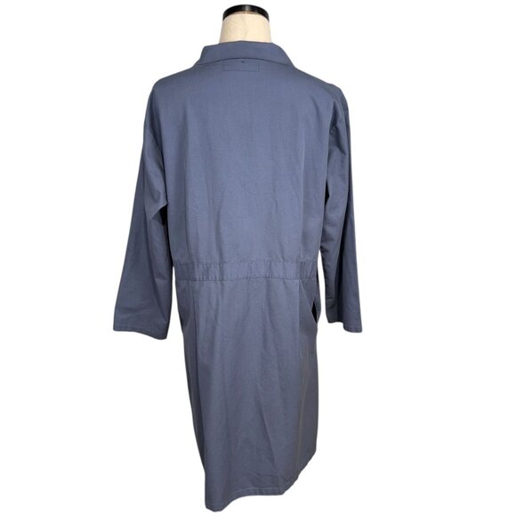 Vintage  80's Engineered Work Garments Blue Long-Sleeve Shop Coat Size 48 - Picture 3 of 10